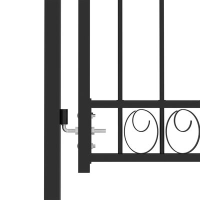 vidaXL Puerta de jardín con arco superior acero negro 100x150 cm