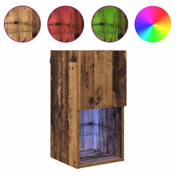 vidaXL Mueble de TV Montado en la Pared Madera vieja 30,5 x 30 x 60 cm