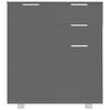 vidaXL Aparador de aglomerado gris brillante 71x35x80 cm