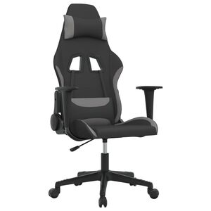 vidaXL Silla gaming tela gris claro y negro