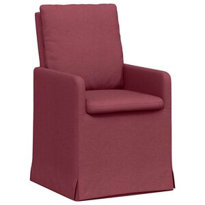 vidaXL Sillas de comedor 2 pcs Rojo vino tinto 57 x 67 x 98 cm tela