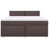 vidaXL Cama box spring con colch&oacute;n tela marr&oacute;n oscuro 180x200 cm