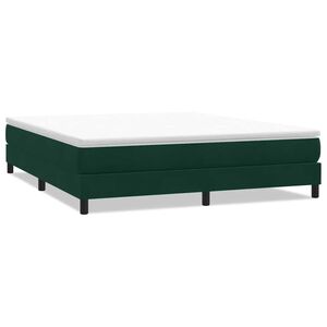 vidaXL Cama box spring sin colch&oacute;n terciopelo verde oscuro 180x210 cm