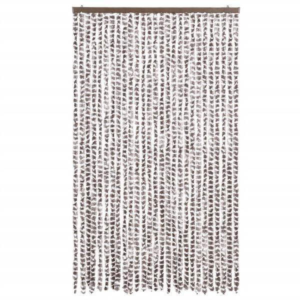 vidaXL Cortina antimoscas chenilla beige y blanco 118x220 cm