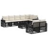 vidaXL Conjunto de sof&aacute;s de jard&iacute;n 9 pcs Negro y Blanco Crema
