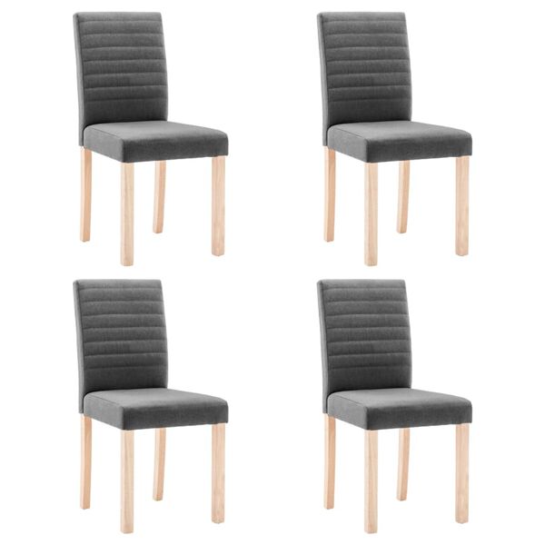 vidaXL Sillas de comedor 4 unidades tela gris oscuro