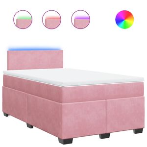 vidaXL Cama box spring con colch&oacute;n terciopelo rosa 120x200 cm