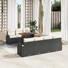 vidaXL Conjunto de sof&aacute; de jard&iacute;n 8 pcs Negro Polirat&aacute;n