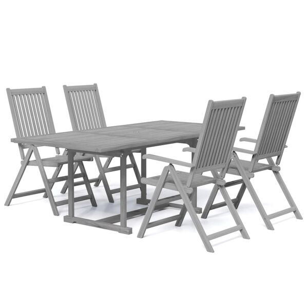 vidaXL Juego de comedor de jard&iacute;n 5 piezas madera maciza de acacia