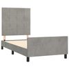 vidaXL Estructura de cama sin colch&oacute;n terciopelo gris claro 90x190 cm
