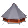 vidaXL Tienda Tipi Familiar Manual Gris y naranja 404 x 370 x 270 cm