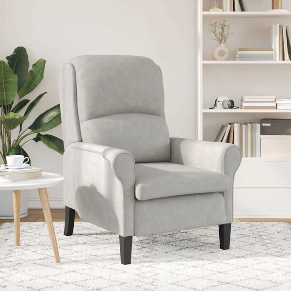 vidaXL sillón Gris claro 76 x 94 x 102 cm Microfibra