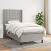 vidaXL Cama box spring con colch&oacute;n tela gris claro 100x200 cm