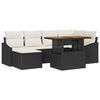 vidaXL Conjunto de sof&aacute;s de jard&iacute;n 7 uds. Negro y crema