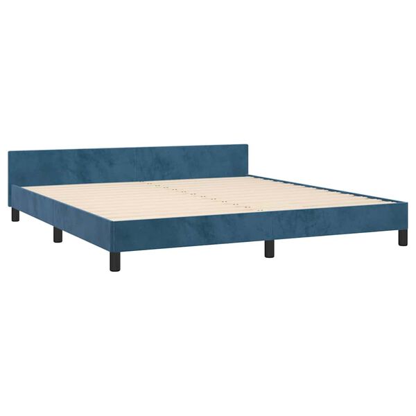 vidaXL Estructura de cama sin colch&oacute;n terciopelo azul oscuro 160x200cm