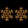 vidaXL Figura de Navidad de copo de nieve con LED 2 piezas 59x59 cm
