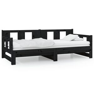 vidaXL Sof&aacute; cama extra&iacute;ble sin colch&oacute;n negro 2x(80x200) cm