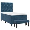 vidaXL Cama box spring con colch&oacute;n terciopelo azul oscuro 100x200 cm