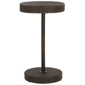 vidaXL Mesa de jard&iacute;n de rat&aacute;n sint&eacute;tico marr&oacute;n 60,5x106 cm