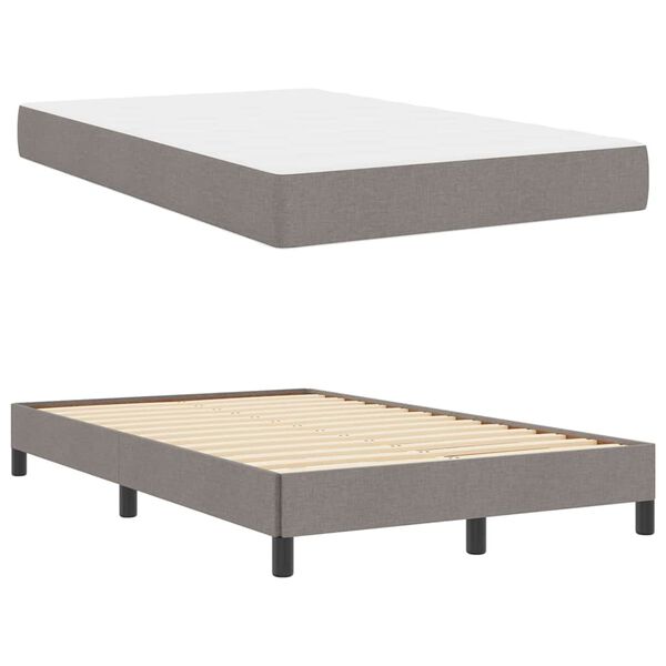 vidaXL Cama tipo Box Spring con colchón Taupé 120 x 190 cm tela
