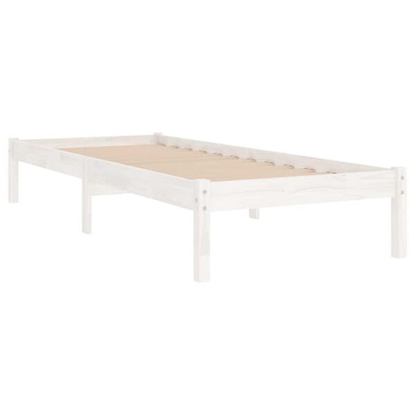 vidaXL Estructura de cama individual peque&ntilde;a sin colch&oacute;n madera blanco
