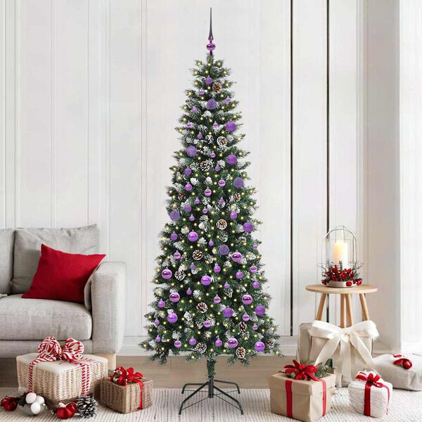 vidaXL &Aacute;rbol de Navidad artificial Verde 210 cm PVC, Pl&aacute;stico y Acero