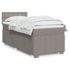 vidaXL Cama box spring con colch&oacute;n tela gris taupe 90x190 cm