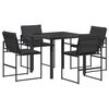 vidaXL Conjunto de Comedor de Jard&iacute;n 5 pcs Negro y gris oscuro