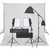 vidaXL Kit de estudio fotogr&aacute;fico con set de luces y fondo