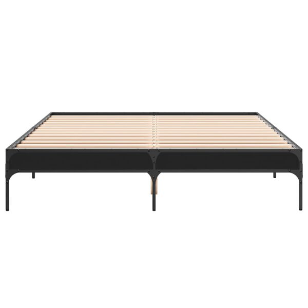 vidaXL Estructura de cama madera de ingenier&iacute;a y metal negro 150x200cm