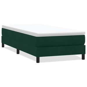 vidaXL Cama box spring sin colch&oacute;n verde oscuro terciopelo 80x220 cm