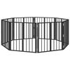 vidaXL Puerta para perros 8 uds. Negro 60 x 60 cm Acero Galvanizado
