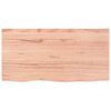 vidaXL Encimera baño madera maciza tratada marrón claro 80x40x(2-6) cm