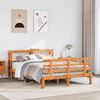 vidaXL Estructura cama con cabecero madera pino marr&oacute;n cera 135x190 cm