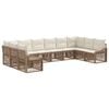 vidaXL Conjunto de sof&aacute;s de jard&iacute;n 10 pcs Beige rat&aacute;n sint&eacute;tico
