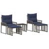 vidaXL Juego de muebles de exterior 11 pcs Gris y azul marino