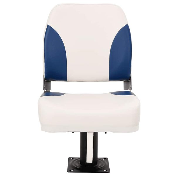 vidaXL Asiento plegable para barco 1 juego azul y blanco 41x36x48 cm