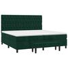 vidaXL Cama box spring con colch&oacute;n terciopelo verde oscuro 200x200 cm