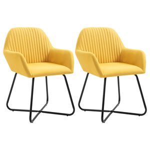 vidaXL Sillas de comedor 2 unidades tela amarillo