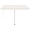 vidaXL Toldo autom&aacute;tico con LED sensor de viento color crema 300x250cm