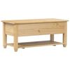 vidaXL Mesa de centro cajones Corona madera maciza pino 100x48x45 cm