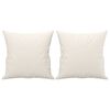 vidaXL Sof&aacute; 2 plazas almohadas y cojines cuero sint&eacute;tico crema 120 cm