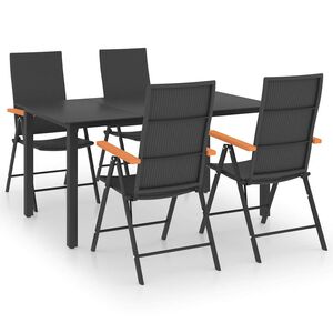 vidaXL Juego de comedor para jard&iacute;n 5 piezas negro y marr&oacute;n