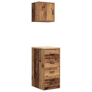 vidaXL Armarios 2 uds para garaje madera ingenier&iacute;a antigua madera