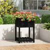 vidaXL Jardinera con estante madera maciza de pino negro 54x54x81 cm