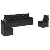 vidaXL Set de sof&aacute;s de jard&iacute;n 6 piezas y cojines rat&aacute;n sint&eacute;tico negro