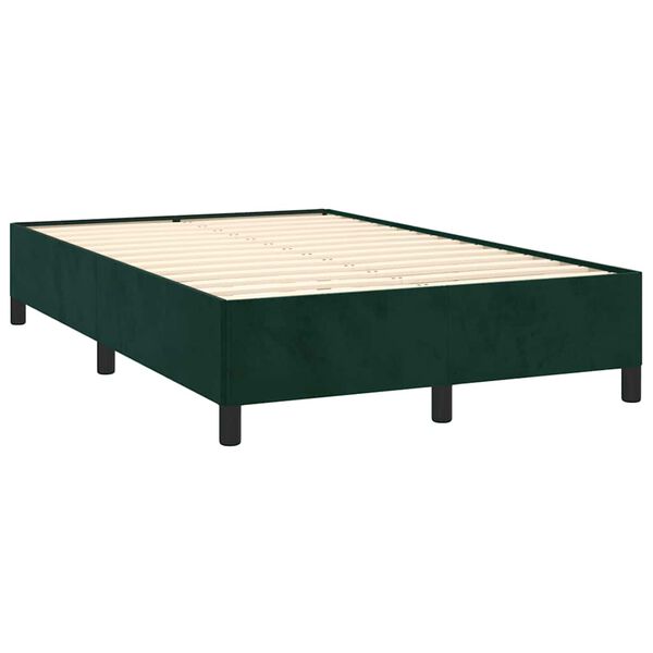 vidaXL Estructura cama sin colch&oacute;n terciopelo verde oscuro 120x190cm