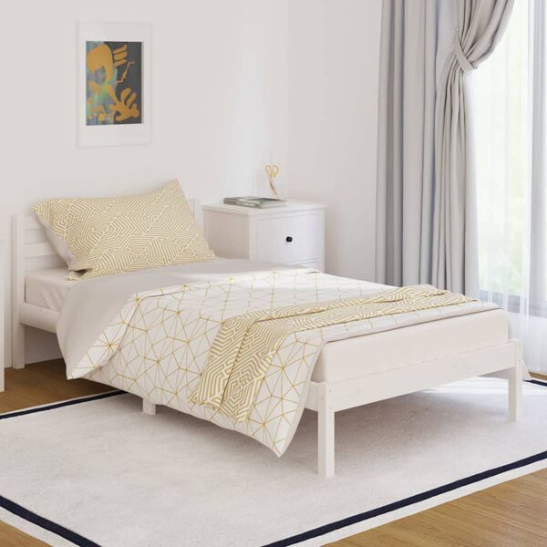 vidaXL Estructura de cama sin colchón madera pino blanco 100x200 cm