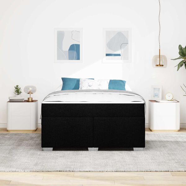 vidaXL Estructura de cama con colch&oacute;n Negro 160 x 200 cm tela