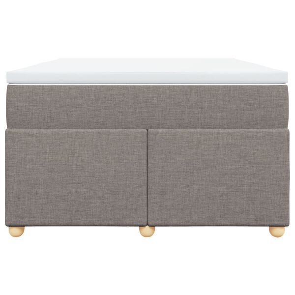 vidaXL Cama box spring con colch&oacute;n tela gris taupe 120x190 cm